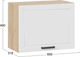 Миниатюра изображения товара Шкаф навесной для кухни ТриЯ Лорас 1ВВ6Г с одной откидной дверью (дуб крафт золотой/холст белый)