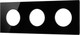 Миниатюра изображения товара Рамка для выключателей и розеток Arlight FRM-GLARE-GC-3-BK / 043839