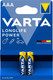 Миниатюра изображения товара Комплект батареек Varta Longlife Power AAА LR03 Alkaline / 4903121412 (2шт)