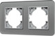 Миниатюра изображения товара Рамка для выключателей и розеток Arlight FRM-OMALI-SFGS-2-GR / 049710