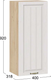 Миниатюра изображения товара Шкаф навесной для кухни ТриЯ Лина 1ВВ4 с одной дверью (дуб крафт золотой/белый)