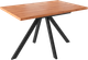 Миниатюра изображения товара Обеденный стол Listvig Keon раздвижной T32 116(+39.5)х77 (дуб табачный/черный)