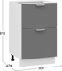 Миниатюра изображения товара Шкаф-стол кухонный ТриЯ Габриэлла 1Н5Я2 с двумя ящиками (белый/титан)