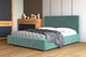 Миниатюра изображения товара Полуторная кровать Bravo Мебель Нельсон 120х200 с ПМ Стандарт 4 вариант (бирюза, линия)