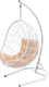 Миниатюра изображения товара Кресло подвесное Риторика Овалис (белый ротанг/бежевая подушка)