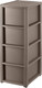 Миниатюра изображения товара Комод пластиковый El Casa Elegance 4-х секционный / 640543 (серо-коричневый)