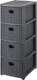 Миниатюра изображения товара Комод пластиковый El Casa Elegance 4-х секционный / 640541 (графитовый)