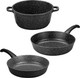 Миниатюра изображения товара Набор кухонной посуды Elan Gallery Гармония вкуса / 120245+3 (черный мрамор)