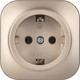 Миниатюра изображения товара Розетка IEK Glory ERH11-K37M-16 (шампань матовый)