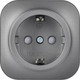 Миниатюра изображения товара Розетка IEK Glory ERH14-K46M-16 (сталь матовый)
