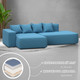 Миниатюра изображения товара Диван угловой Лига Диванов Лига-065 левый / 129800L (рогожка амур 10 голубой)