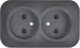 Миниатюра изображения товара Розетка IEK Glory ERH20-K02M-10 (черный матовый)