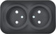 Миниатюра изображения товара Розетка IEK Glory ERH23-K02M-10 (черный матовый)