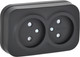 Миниатюра изображения товара Розетка IEK Glory ERH23-K02M-10 (черный матовый)