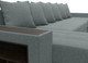Миниатюра изображения товара Диван П-образный Лига Диванов Дубай полки слева / 122544L (рогожка амур серый)