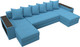 Миниатюра изображения товара Диван П-образный Лига Диванов Дубай полки слева / 123248L (рогожка амур голубой)
