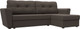 Миниатюра изображения товара Диван угловой Лига Диванов Амстердам Лайт правый / 121168 (рогожка амур коричневый)