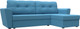 Миниатюра изображения товара Диван угловой Лига Диванов Амстердам Лайт правый / 121170 (рогожка амур голубой)