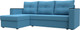 Миниатюра изображения товара Диван угловой Лига Диванов Атланта без стола левый / 126168L (рогожка амур голубой)