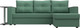Миниатюра изображения товара Диван угловой Лига Диванов Атланта со столом правый / 121166 (рогожка амур зеленый)