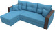 Миниатюра изображения товара Диван угловой Лига Диванов Валенсия Лайт левый / 125974L (рогожка амур голубой)