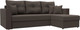 Миниатюра изображения товара Диван угловой Лига Диванов Валенсия Лайт правый / 125971 (рогожка амур коричневый)