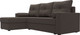 Миниатюра изображения товара Диван угловой Лига Диванов Верона Лайт левый / 125976L (рогожка амур коричневый)