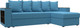 Миниатюра изображения товара Диван угловой Лига Диванов Дубай Лайт правый / 121641 (рогожка амур голубой)