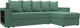 Миниатюра изображения товара Диван угловой Лига Диванов Дубай Лайт правый / 121642 (рогожка амур зеленый)