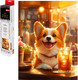 Миниатюра изображения товара Набор алмазной вышивки Феникс+ Корги с лимонадом / 70818