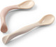 Миниатюра изображения товара Набор столовых ложек для кормления BabyOno 1066/06 (2шт, бежевый/розовый)