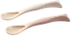 Миниатюра изображения товара Набор столовых ложек для кормления BabyOno 1066/06 (2шт, бежевый/розовый)