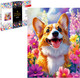 Миниатюра изображения товара Набор алмазной вышивки Феникс+ Корги в цветах / 70853