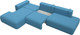 Миниатюра изображения товара Диван угловой Лига Диванов Лига-036 НПБ Модерн Лонг левый / 125471L (рогожка амур голубой)