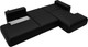 Миниатюра изображения товара Диван угловой Лига Диванов Лига-036 НПБ Модерн Лонг правый / 127752 (экокожа Grifon 18 черный)