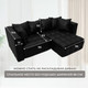 Миниатюра изображения товара Диван угловой Лига Диванов Лига-052 НПБ универсальный / 129912 (экокожа Grifon 18 черный)