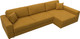 Миниатюра изображения товара Диван угловой Лига Диванов Лига-055 НПБ Лонг универсальный / 130240 (велюр Brut 10 желтый)
