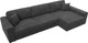 Миниатюра изображения товара Диван угловой Лига Диванов Лига-055 НПБ Лонг универсальный / 130241 (велюр Brut 16 темно-серый)