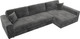 Миниатюра изображения товара Диван угловой Лига Диванов Лига-055 НПБ Лонг универсальный / 130252 (велюр Tower 10 серый)