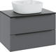 Миниатюра изображения товара Тумба под умывальник Runo Орлеан 60 (подвесная, серый/черный)
