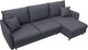 Миниатюра изображения товара Диван угловой Лига Диванов Лига-064 НПБ универсальный / 129934 (экокожа Grifon 15 серый)