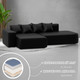 Миниатюра изображения товара Диван угловой Лига Диванов Лига-065 левый / 129804L (экокожа Grifon 18 черный)