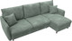 Миниатюра изображения товара Диван угловой Лига Диванов Лига-064 НПБ универсальный / 129642 (велюр Brut 08 зеленый)