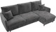 Миниатюра изображения товара Диван угловой Лига Диванов Лига-064 НПБ универсальный / 129629 (велюр Tower 10 серый)