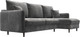Миниатюра изображения товара Диван угловой Лига Диванов Лига-064 НПБ универсальный / 129629 (велюр Tower 10 серый)