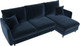 Миниатюра изображения товара Диван угловой Лига Диванов Лига-064 НПБ универсальный / 129628 (велюр Tower 13 синий)