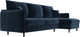 Миниатюра изображения товара Диван угловой Лига Диванов Лига-064 НПБ универсальный / 129628 (велюр Tower 13 синий)