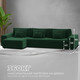 Миниатюра изображения товара Диван угловой Лига Диванов Лига-074 универсальный / 129862 (велюр Seven 626 зеленый)