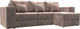 Миниатюра изображения товара Диван угловой Лига Диванов Лига-076 универсальный / 129847 (велюр Tower 05 бежевый)