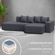 Миниатюра изображения товара Диван угловой Лига Диванов Лига-079 правый / 129819 (экокожа Grifon 15 серый)
